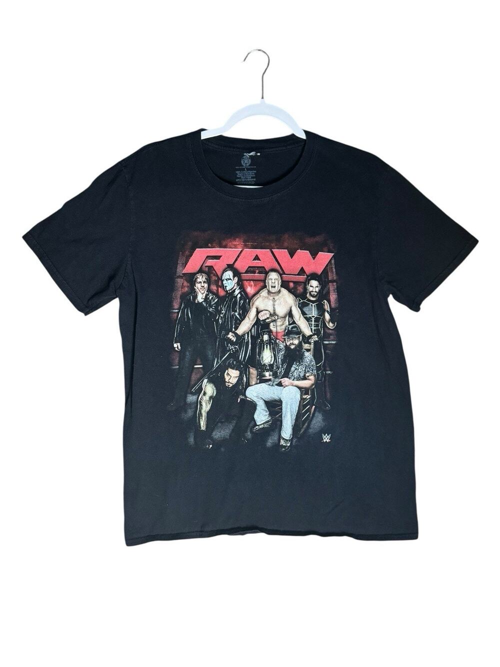WWE RAW Wrestling T-Shirt Cult Classic Wyatt Family Shield Era Graphic Tee Sz L